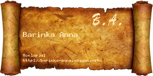 Barinka Anna névjegykártya